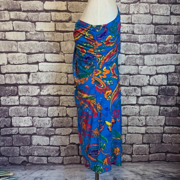 DONATED✨HPx2✨ Ralph Lauren One-Shoulder Multi-colored Dress Size 8 💙💗💛💚 - Picture 5 of 11